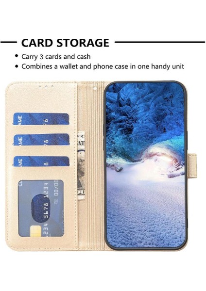 Samsung Galaxy S23 5g Yonca Çiçek Pu Deri Kart Yuvaları Için Flip Case (Yurt Dışından)