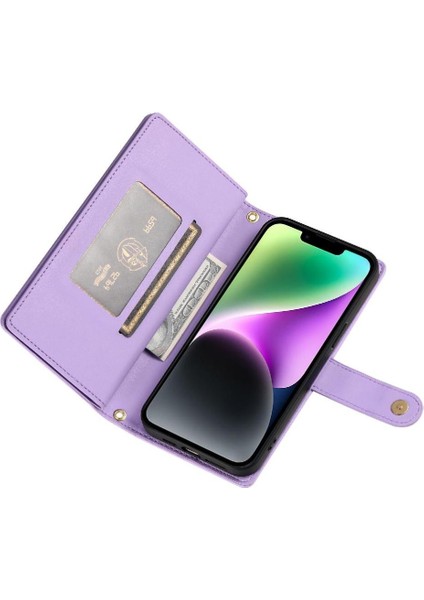 IPhone 14 Bilek Kayışı Kickstand Çok Fonksiyonlu Kart Yuvaları Için Flip Case (Yurt Dışından) indirimleri