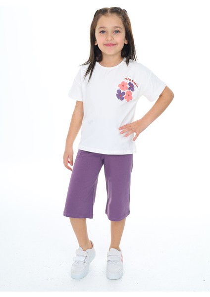 Toontoy Kız Çocuk Baskılı Kaprili Takım