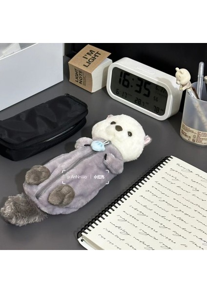 Peluş Bebek Kalem Çantası Niş Sevimli Yumuşak Şekerleme Süper Sevimli Masaüstü Kırtasiye Saklama Çantası (Yurt Dışından)