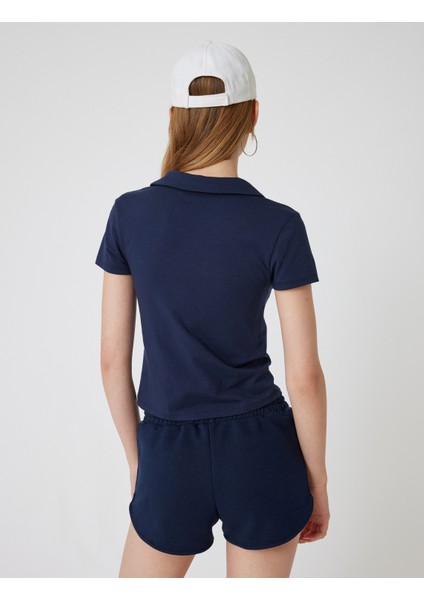 Polo Yaka Tişört Fermuarlı Slim Fit Kısa Kollu fırsatları