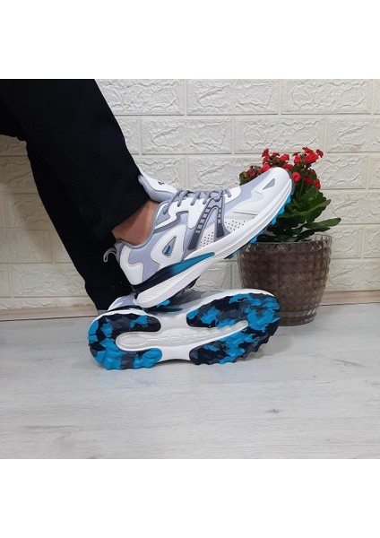 29725 Beyaz Gri Anatomik Iç Taban Erkek Spor Ayakkabı