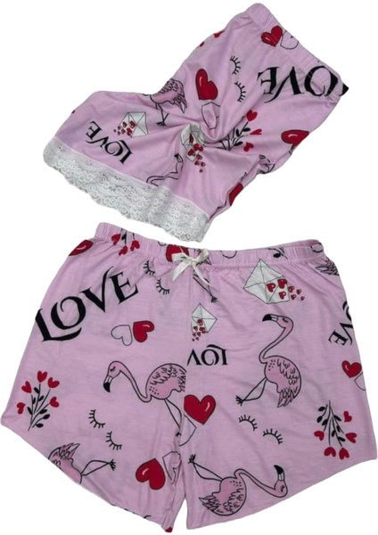 Desenli Dantel Işlemeli Yazlık Esnek Pamuklu Şort