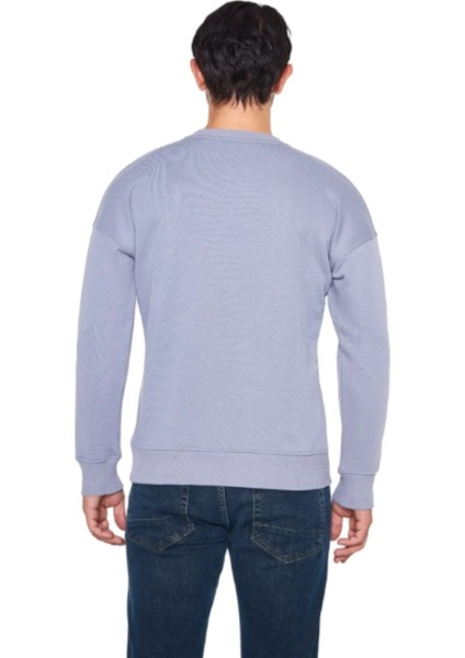 Erkek Basic Regular Fit 3 Iplik Şardonsuz Çelik Interlok Sweatshirt