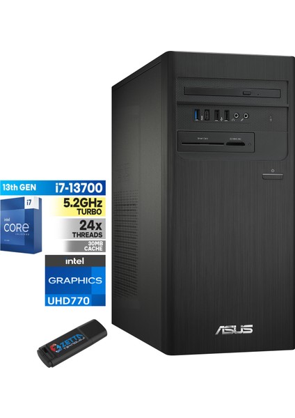 S500TE-I7161TBB0D Intel I7-13700 64GB 1tb SSD WINDOWS11HOME Masaüstü Blgisayar A1S500TE-I7161TBB0D38+ZETTAUSBBELLEK