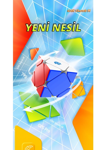 Skewb Standard 8 Mıknatıs Hız Küpü GES Pro 90° Köşe Kesme TR Resmi Satıcısı fiyatları