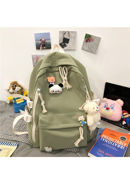 Öğrenci Okul Çantası, Sevimli Kız Sırt Çantası, Büyük Kapasiteli, Çok Yönlü Kore Tarzı Gündelik Sırt Çantası (Yurt Dışından)