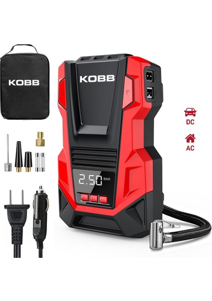 Kobb KB220 12VOLT/220VOLT 150 Psı Dijital Basınç Göstergeli Lastik Şişirme Pompası