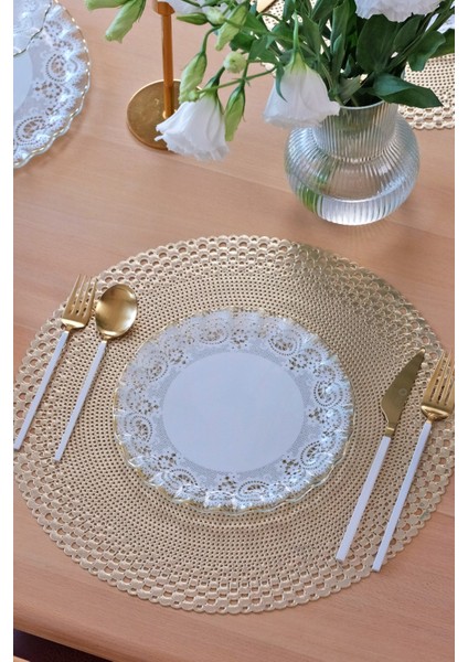 Marche Altın Yaldızlı 6 Kişilik Cam Pasta Tabağı Takımı fiyatları