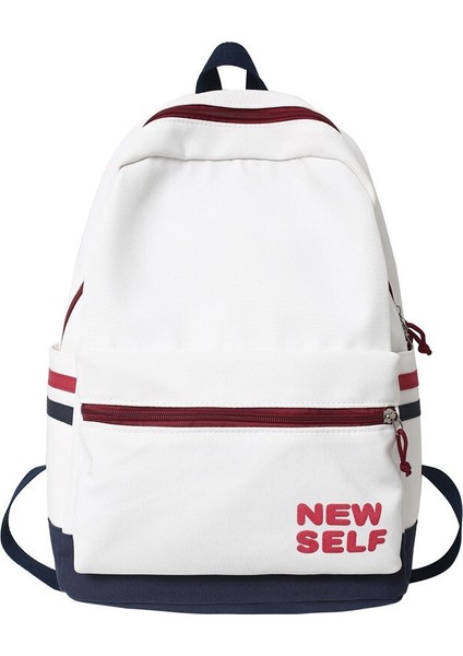 Yeni Büyük Kapasiteli Çift Sırt Çantası, Üniversite ve Lise Öğrencisi Okul Çantası, Japon Tarzı Basit Sırt Çantasının Şık Kore Versiyonu (Yurt Dışından)