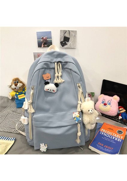 Öğrenci Okul Çantası, Sevimli Kız Sırt Çantası, Büyük Kapasiteli, Çok Yönlü Kore Tarzı Gündelik Sırt Çantası (Yurt Dışından)