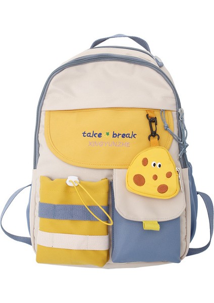 Kızlar Sırt Çantası, Sevimli, Taze, Ortaokul Öğrencisi Sırt Çantası, Kadın Büyük Kapasiteli, Şık Çift Cepli Öğrenci Okul Çantası (Yurt Dışından)