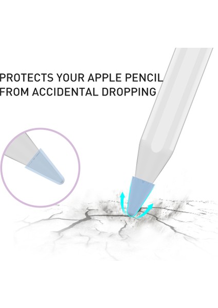 Apple Pencil Için 2. Nesil1. Nesil Kalem Ucu Kapağı Stylus Kalem Ucu Silikon Kılıf 8 Adet (Yurt Dışından)