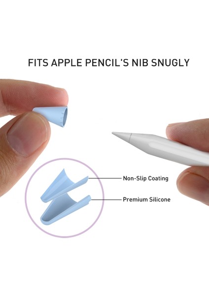 Apple Pencil Için 2. Nesil1. Nesil Kalem Ucu Kapağı Stylus Kalem Ucu Silikon Kılıf 8 Adet (Yurt Dışından)