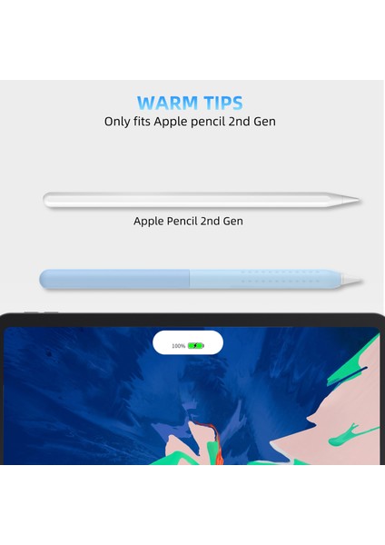 Forestl Digital Stoyobe Apple Pencil 2. Nesil Silikon Kılıf Düşmeyi Önleyici 2 Parçalı Kalem Koruyucu Kapak Dereceli (Yurt Dışından)