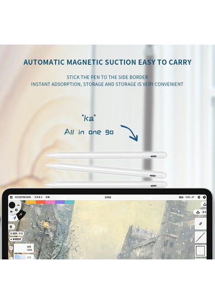 6WP Aktif Kapasitif Kalem Anti Yanlış Dokunmatik Bluetooth Stylus Pom Nib Kalem (Yurt Dışından)