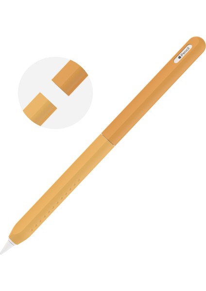 Stoyobe Apple Pencil 2. Nesil Silikon Kılıf Düşmeyi Önleyici 2 Parçalı Kalem Koruyucu Kapak Dereceli (Yurt Dışından)