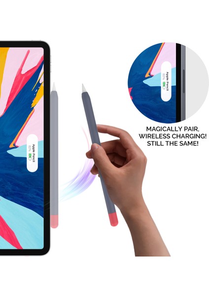 Apple Pencil Için 2. Nesil Dokunmatik Kalem Koruyucu Kılıf Kontrast Renk Stylus Kalem Silikon Kılıf (Yurt Dışından)