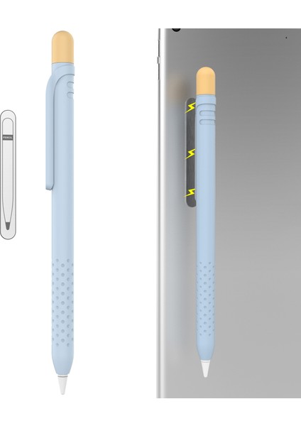 Ahastyle PT152 Apple Pencil Için Silikon Kılıf 1. Nesil Stylus Kalem Kutusu Çift Renkli Darbeye Dalı Kapak (Yurt Dışından)