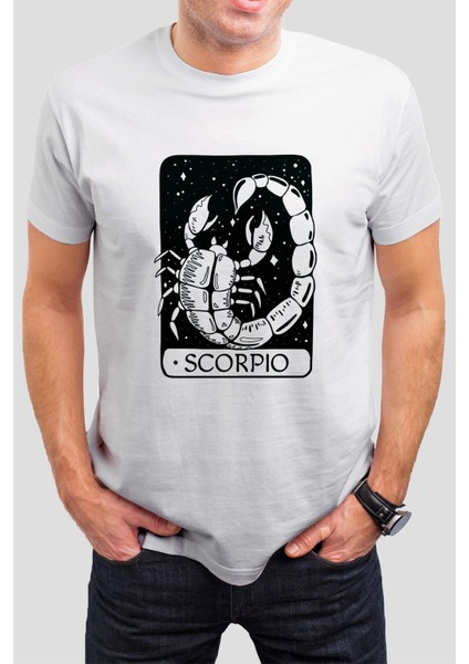 Scorpio Baskılı Beyaz Tişört C782