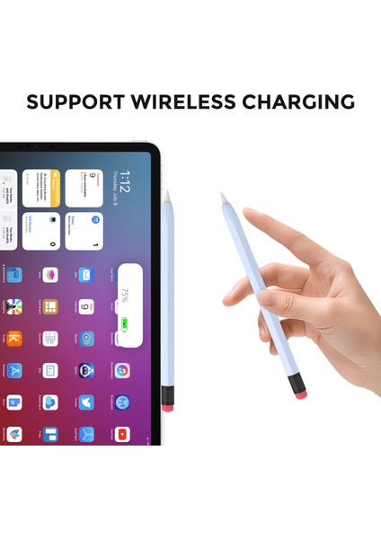 Ahastyle PT180-2 Apple Kalem 2nd Nesil Retro Silikon Koruyucu Kılıf Kapasitif Stylus Kalem Kapak (Yurt Dışından)