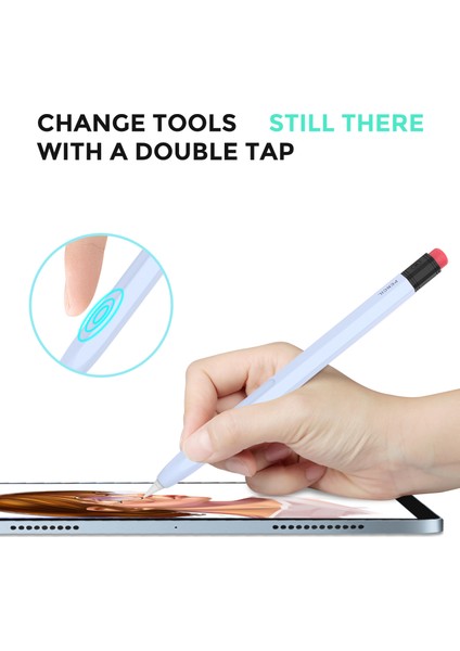 Ahastyle PT180-2 Apple Kalem 2nd Nesil Retro Silikon Koruyucu Kılıf Kapasitif Stylus Kalem Kapak (Yurt Dışından)