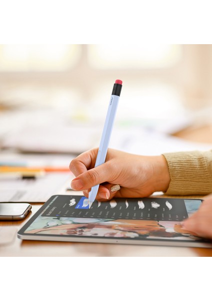 Ahastyle PT180-2 Apple Kalem 2nd Nesil Retro Silikon Koruyucu Kılıf Kapasitif Stylus Kalem Kapak (Yurt Dışından)