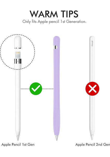 Ahastyle PT93 Apple Pencil 1. Nesil Için Silikon Kılıf , Stylus Kalem Kılıf ı Skin-Touch Kapasitif Kalem Kapağı (Yurt Dışından)