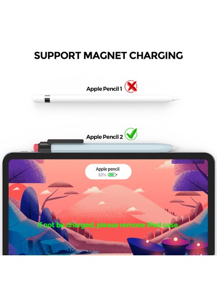 Ahastyle PT180-2-K Apple Pencil 2. Nesil Için Retro Silikon Kılıf Stylus Kalem Koruyucu Kapak (Yurt Dışından)