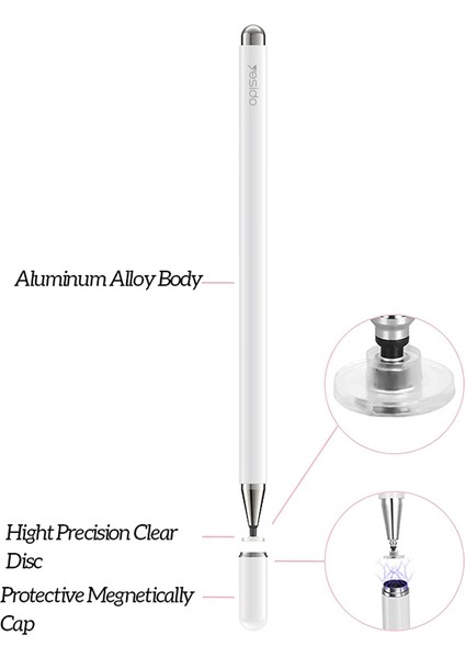 Yesıdo ST03 Yüksek Hassasiyetli Hassasiyet Disk Stylus Kapasitif Dokunmatik Ekran Kalemi Cep Telefonu Tablet Için (Yurt Dışından) modelleri