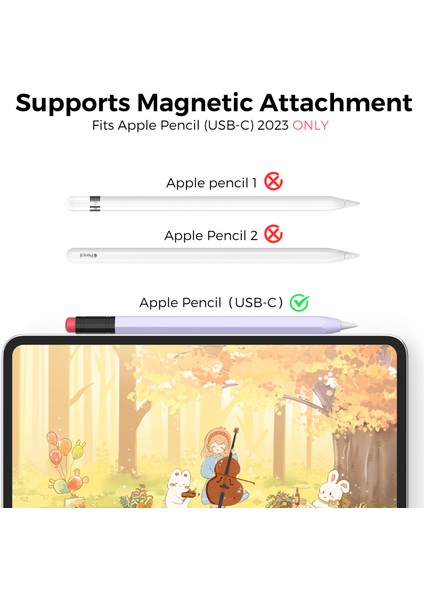 Ahastyle PT180-3 Apple Pencil Için (Usb-C) Stylus Pen Yumuşak Silikon Kılıf (Yurt Dışından)