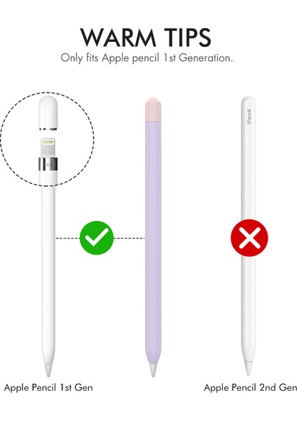 Ahastyle PT94 Apple Pencil 1. Nesil Için Silikon Kılıf , Stylus Kalem Kılıf ı Kontrast Renk Koruyucu Kapak (Yurt Dışından)