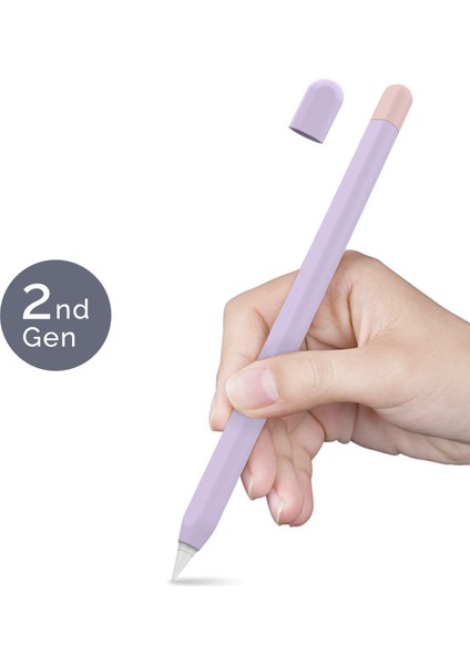 Ahastyle PT65-2 Apple Pencil Için 2. Nesil Dokunmatik Kalem Koruyucu Kılıf Kontrast Renk Stylus Kalem Silikon Kılıf (Yurt Dışından)