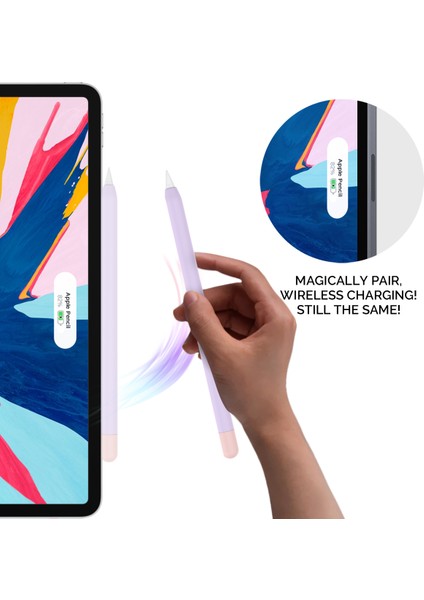Ahastyle PT65-2 Apple Pencil Için 2. Nesil Dokunmatik Kalem Koruyucu Kılıf Kontrast Renk Stylus Kalem Silikon Kılıf (Yurt Dışından)