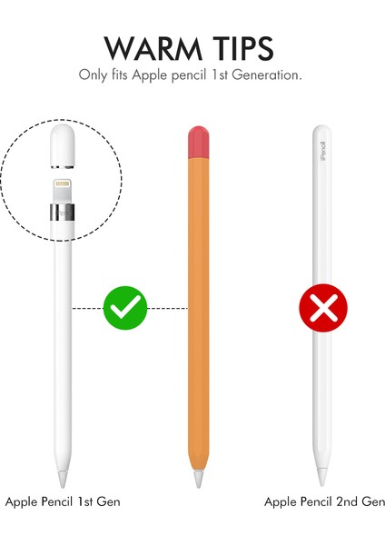 Ahastyle PT94 Apple Pencil 1. Nesil Için Silikon Kılıf , Stylus Kalem Kılıf ı Kontrast Renk Koruyucu Kapak (Yurt Dışından) fiyatları