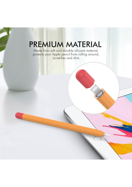 Ahastyle PT94 Apple Pencil 1. Nesil Için Silikon Kılıf , Stylus Kalem Kılıf ı Kontrast Renk Koruyucu Kapak (Yurt Dışından) modelleri