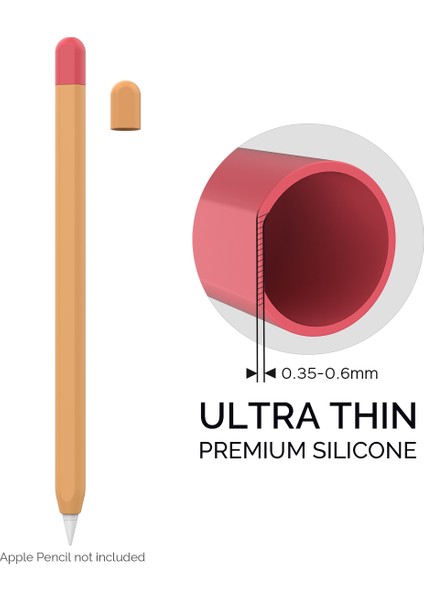 Ahastyle PT65-2 Apple Pencil Için 2. Nesil Dokunmatik Kalem Koruyucu Kılıf Kontrast Renk Stylus Kalem Silikon Kılıf (Yurt Dışından) fırsatları