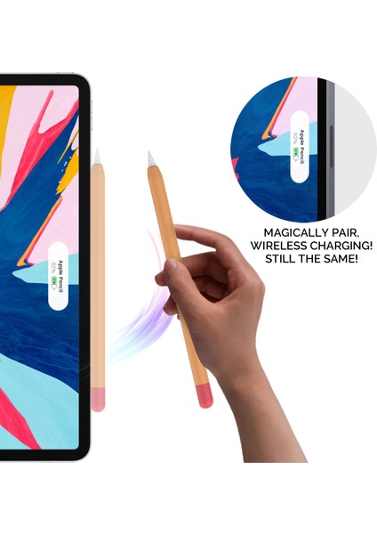 Ahastyle PT65-2 Apple Pencil Için 2. Nesil Dokunmatik Kalem Koruyucu Kılıf Kontrast Renk Stylus Kalem Silikon Kılıf (Yurt Dışından) indirimleri