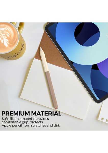 Ahastyle PT-LC05 Apple Pencil Için 2. Nesil Silikon Kılıf Çift Renkli Stylus Kapak Çay Kahves (Yurt Dışından) modelleri