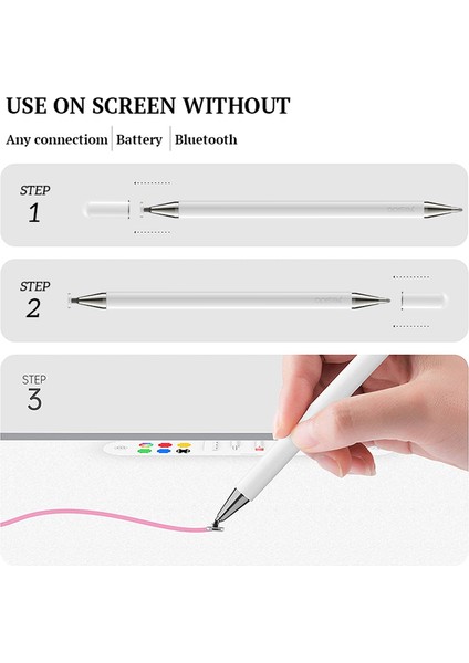 Yesıdo ST04 iPhone iPad Tablet Yazma ve Çizim Için Tükenmez Kalemli Dokunmatik Ekran Kapasitif Stylus (Yurt Dışından)
