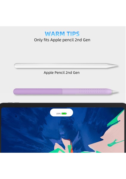 Stoyobe Apple Pencil 2. Nesil Silikon Kılıf Düşmeyi Önleyici 2 Parçalı Kalem Koruyucu Kapak Dereceli (Yurt Dışından) fiyatları