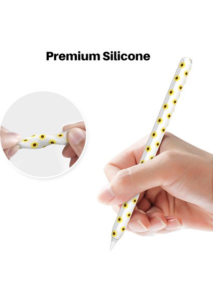 Ahastyle PT65-SF Apple Pencil Için Kalem Kılıf ı 2. Nesil,ayçiçeği Desenli Stylus Kalem Silikon Kılıf Koruyucu Kapak (Yurt Dışından)