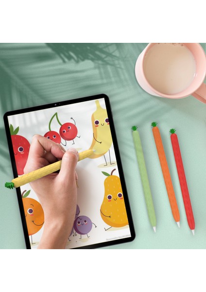 Ahastyle PT106-2 Apple Pencil Için 2. Nesil Stylus Pen Silikon Kılıf Ananas Tarzı Koruyucu Kapak (Yurt Dışından)