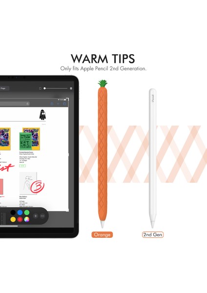 Ahastyle PT106-2 Apple Pencil 2. Nesil Stylus Pen Silikon Kılıf (Yurt Dışından)