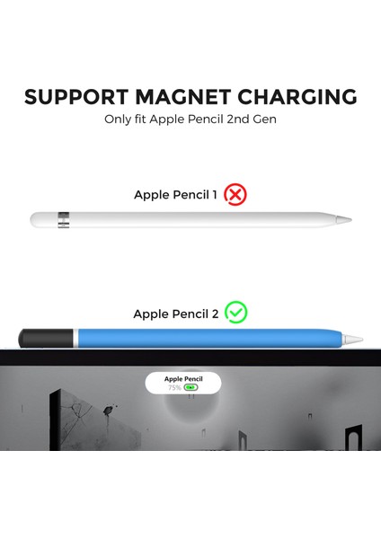 Ahastyle PT-JY16 Apple Pencil 2. Nesil Silikon Kılıf Stylus Kalem Kaymaz Kapak (Yurt Dışından) modelleri