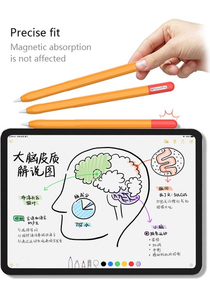 Apple Pencil Pro Için Silikon Kılıf Renk Ekleme Stylus Kalem Koruyucu Cilt Kapağı + (Yurt Dışından)