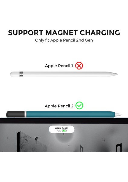 Ahastyle PT-JY16 Apple Pencil 2. Nesil Silikon Kılıf Stylus Kalem Kaymaz Kapak ımsı (Yurt Dışından)