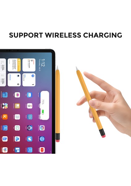 Ahastyle PT180-2 Apple Kalem 2nd Nesil Retro Silikon Koruyucu Kılıf Kapasitif Stylus Kalem Kapak (Yurt Dışından)