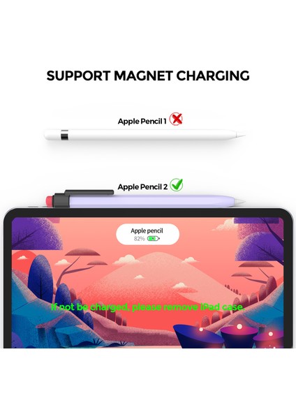Ahastyle PT180-2-K Apple Pencil 2. Nesil Retro Silikon Kılıf Stylus Kalem Koruyucu Kapak (Yurt Dışından)