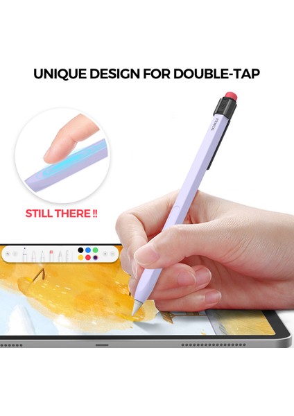 Ahastyle PT180-2-K Apple Pencil 2. Nesil Retro Silikon Kılıf Stylus Kalem Koruyucu Kapak (Yurt Dışından)